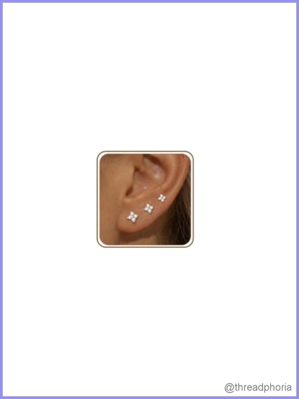 14K Gold Plated Sterling Silver Stud Earrings Set Hypoallergenic 3 Pairs